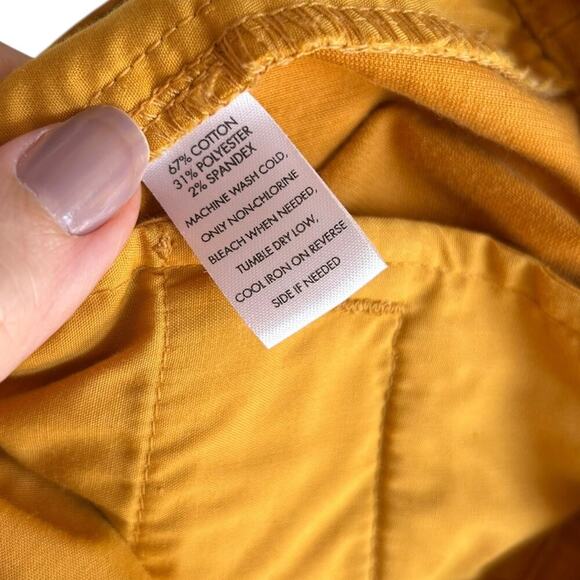 Ann Taylor Loft Women's Mustard Corduroy Zoe Fit Cropped Cuffed Pants Size 6 - Picture 6 of 6